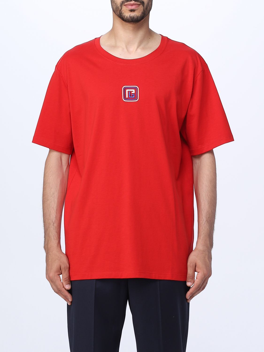 Red balmain shirt sales