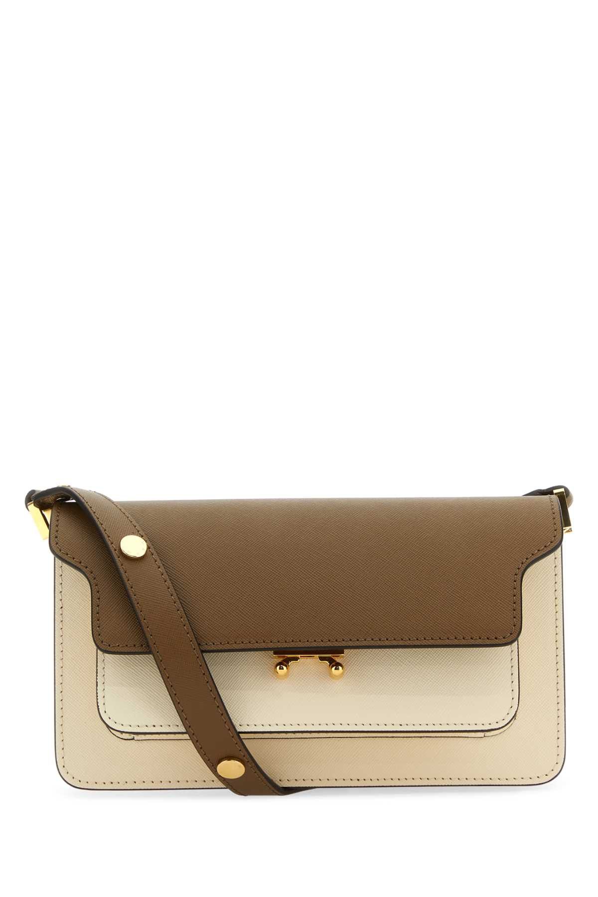 Marni Two Tone Leather Mini Trunk Soft Shoulder Bag TOP DRWR