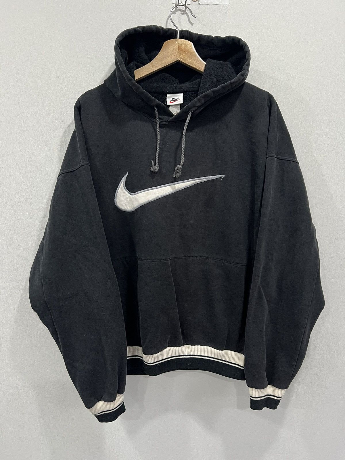 Vintage Nike Hoodie Sweater sweatshirt big swoosh check TOP DRWR