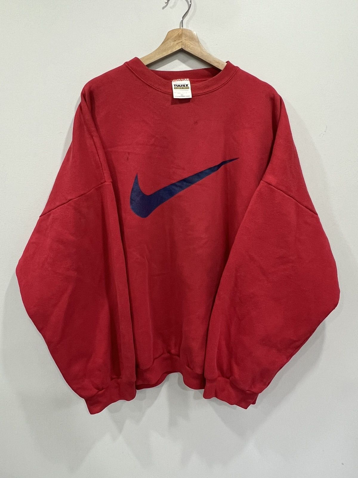 Vintage Nike Sweater Sweatshirt big swoosh check 5XL TOP DRWR