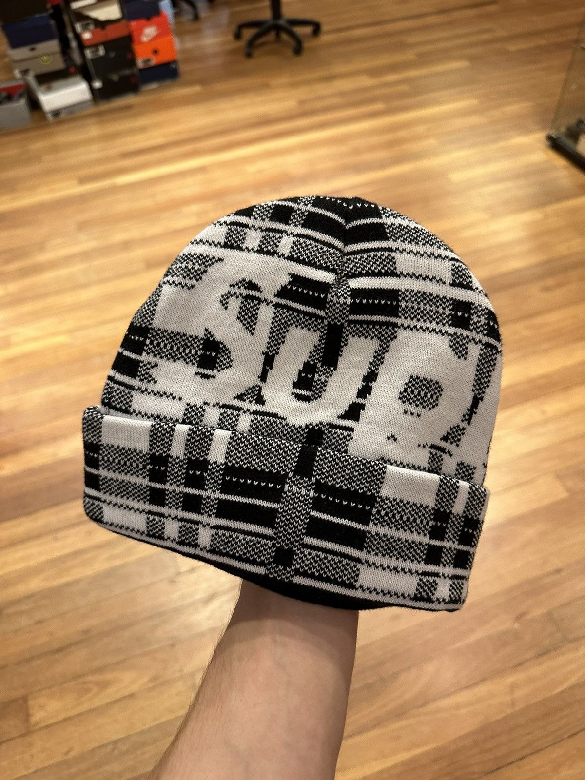Supreme plaid beanie TOP DRWR
