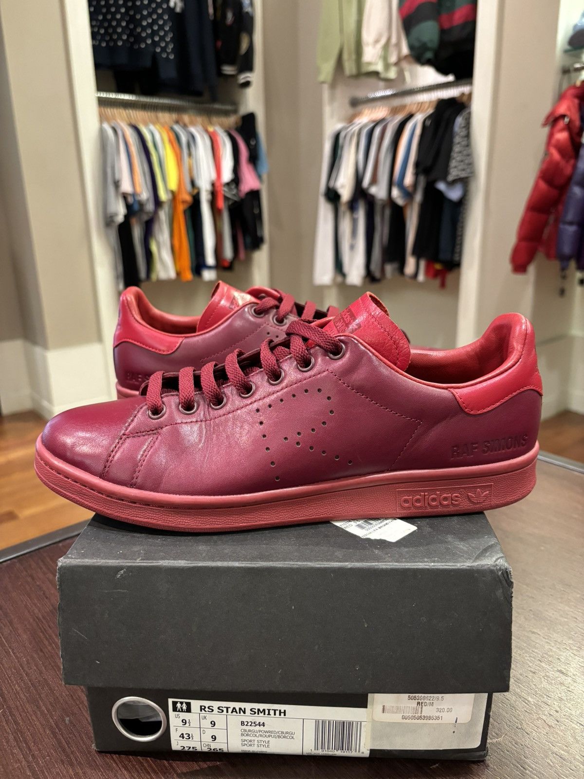 Adidas Raf Simons adidas Stan Smith Raf Simons Burgundy TOP DRWR