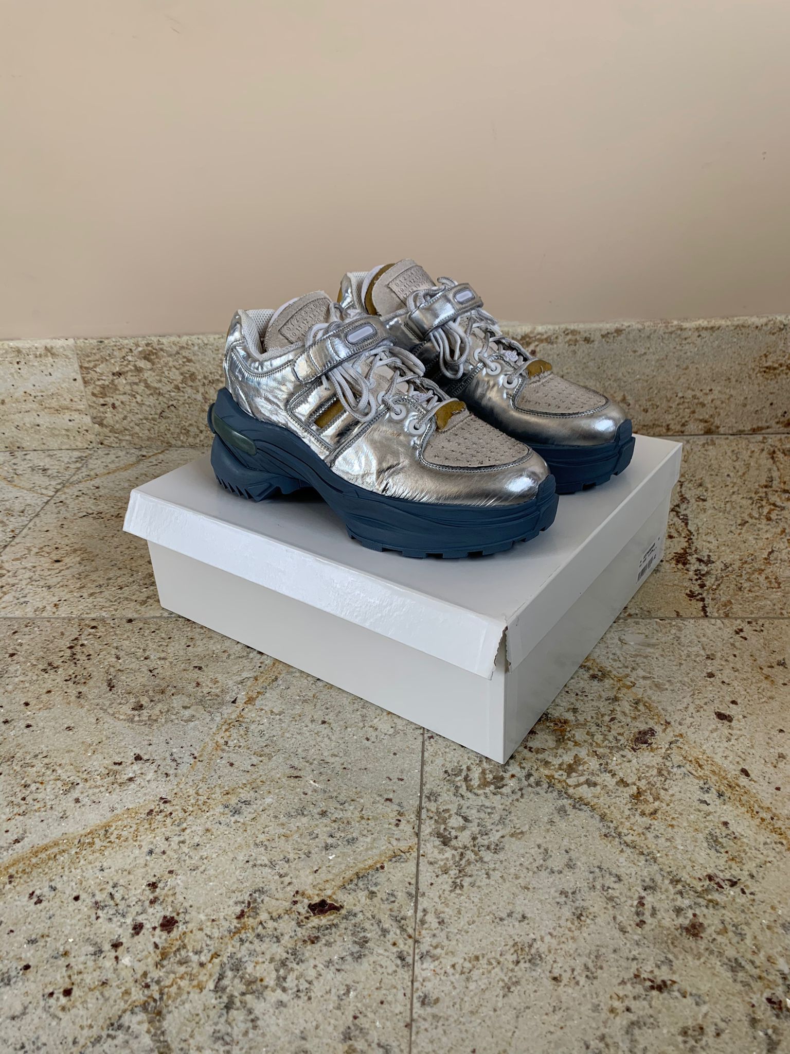 Maison margiela silver sneakers on sale