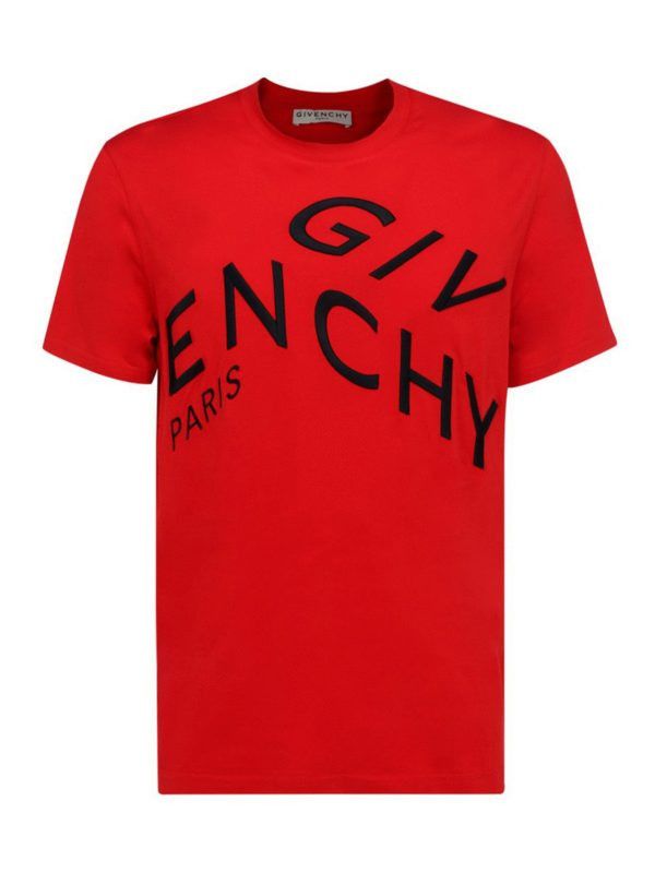 Givenchy o1srvl11e0524 Logo T Shirts in Red Black TOP DRWR