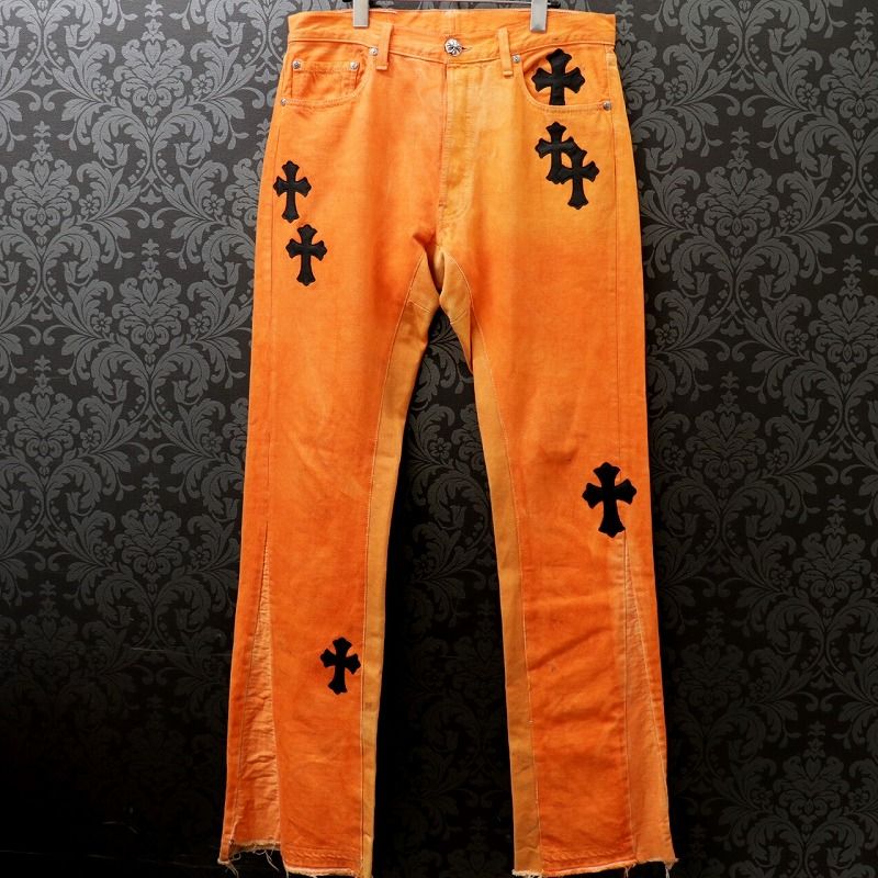 Off white chrome hearts jeans hotsell