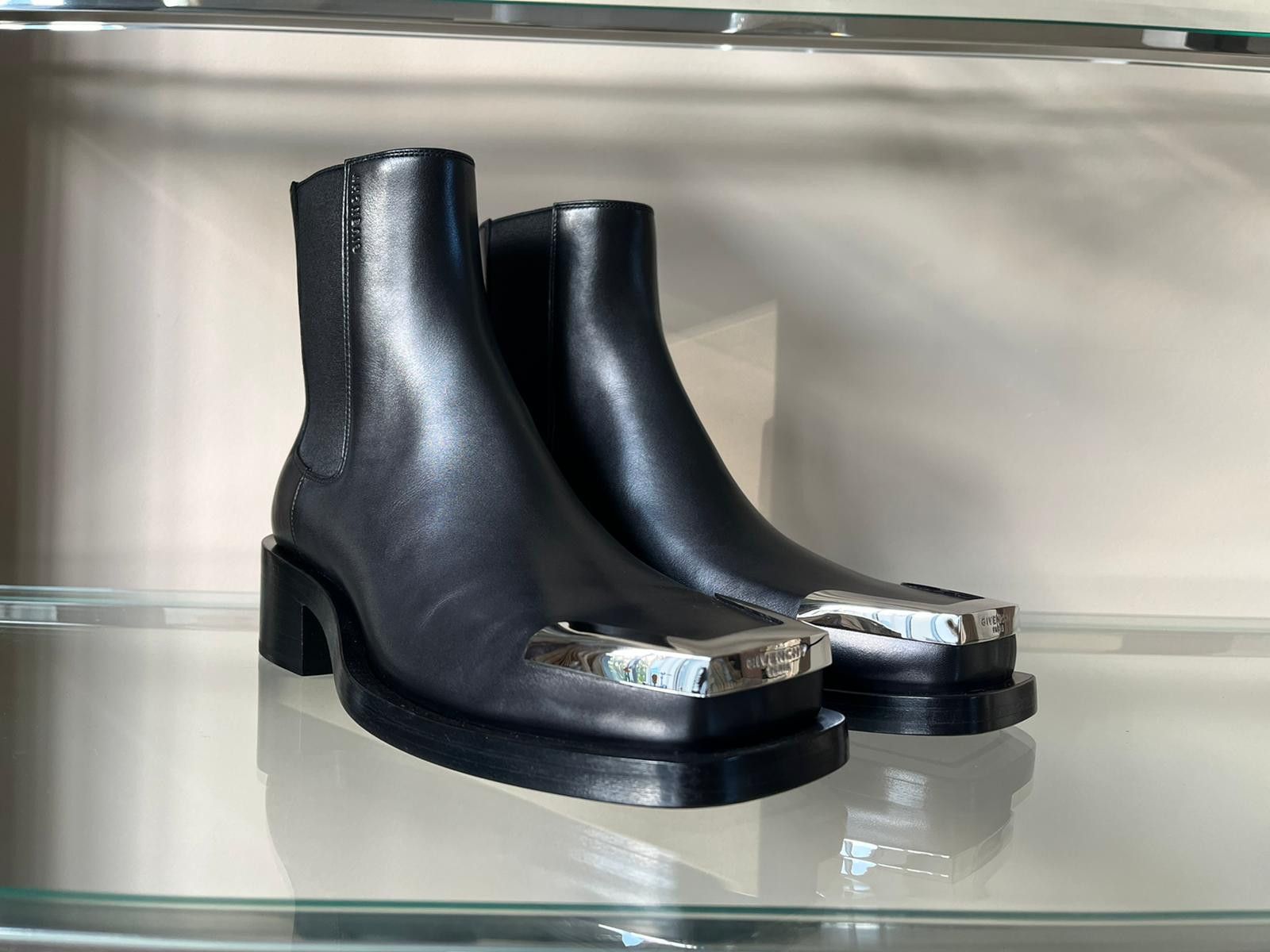 Silver toe cap boots on sale