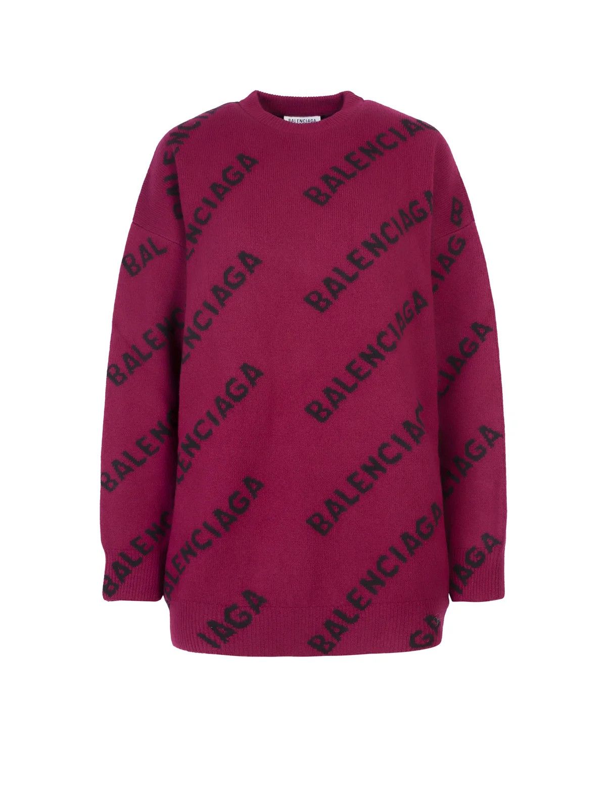 Balenciaga o1mt1gz0424 Allover Logo Sweater in Purple TOP DRWR