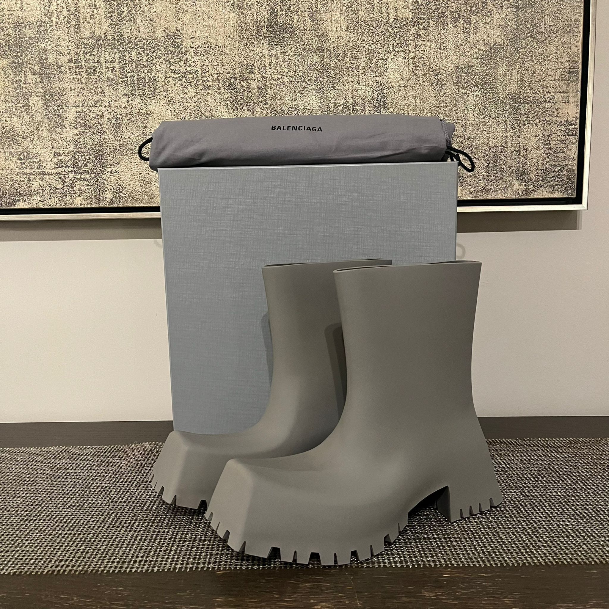 Balenciaga Trooper Boots in Medium Grey TOP DRWR