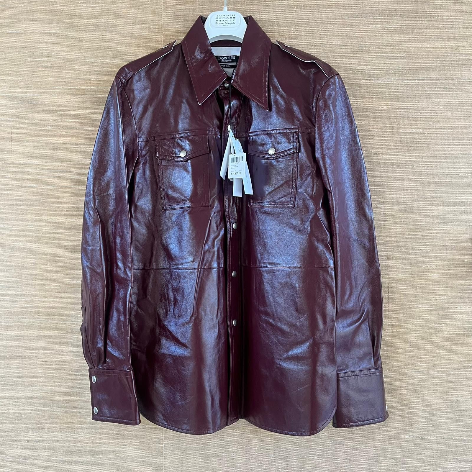 Calvin Klein 205W39NYC Raf Simons Leather Shirt in Burgundy TOP DRWR