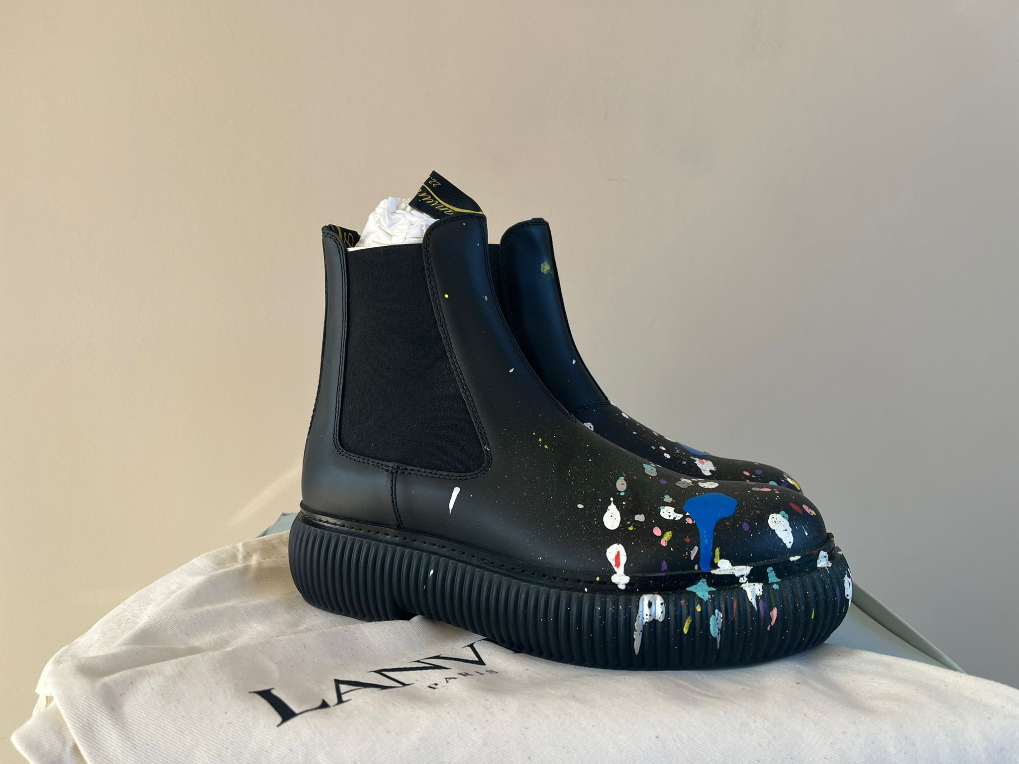 Gallery Dept. Lanvin Style Arpege Ankle Boots in Black Multicolor TOP DRWR