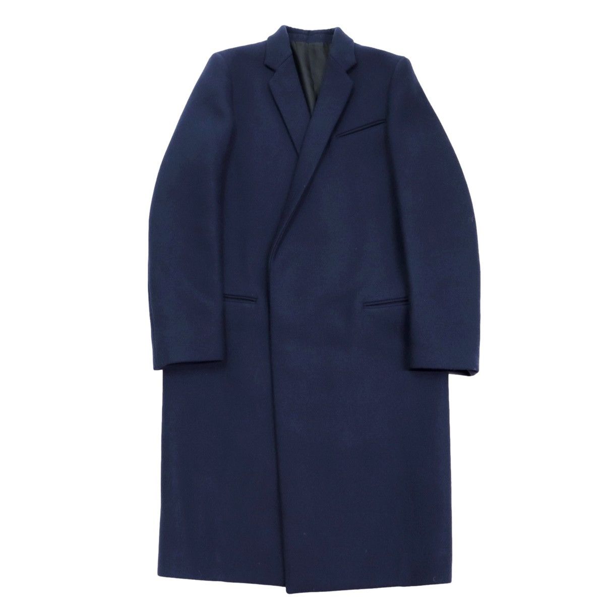Celine Navy Crombie Coat TOP DRWR
