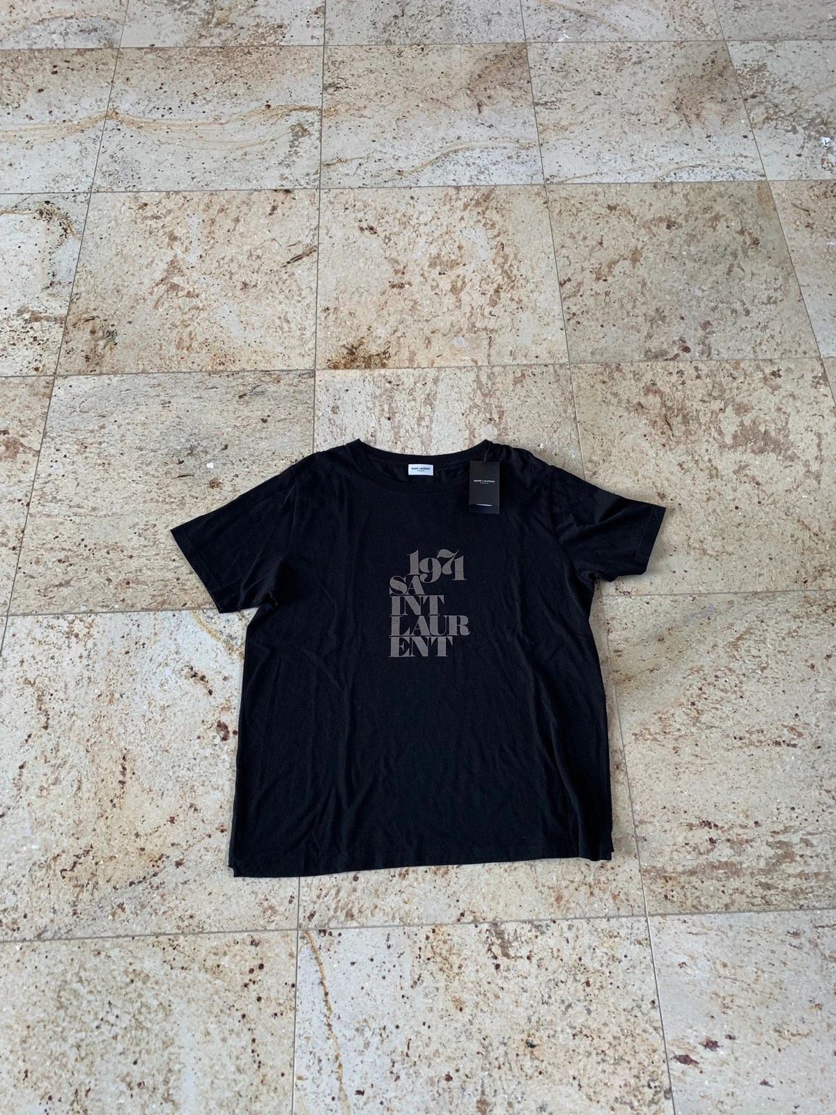 Saint Laurent Paris 1971 Tee in Black TOP DRWR