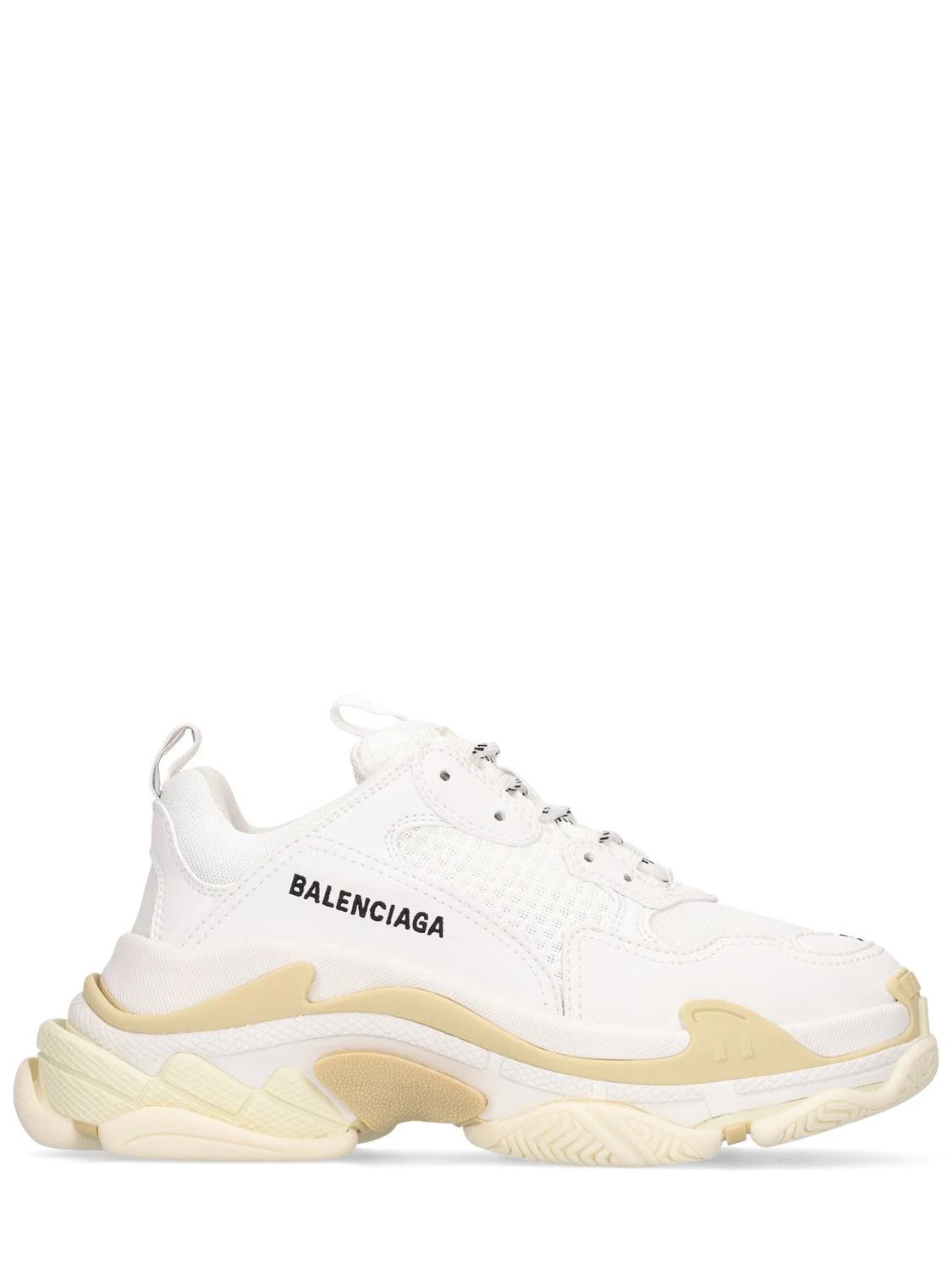 Balenciaga o1in1g1223 Triple S BCL Nylon Suede Nw Eggshell Sand Beige TOP DRWR