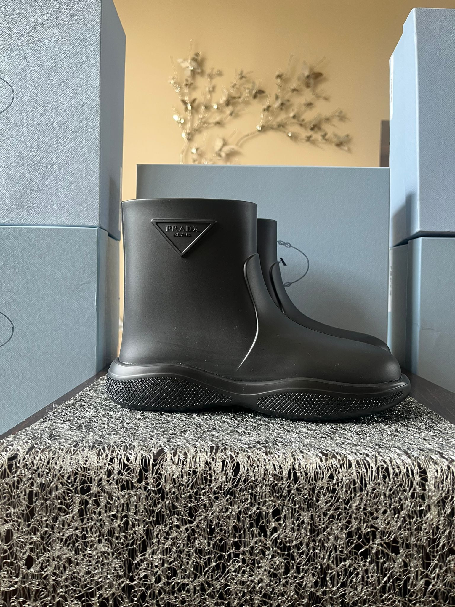 Prada rubber boots best sale