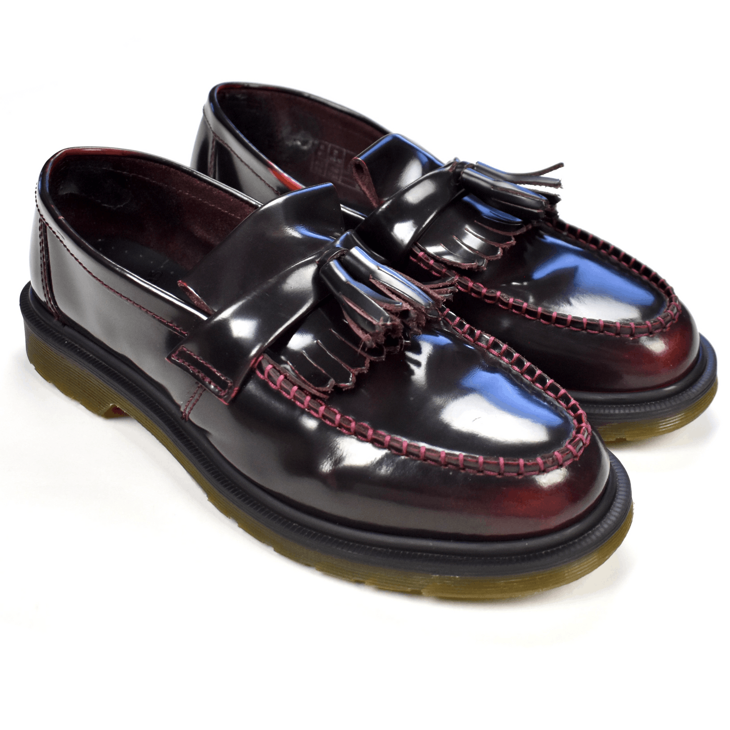 Dr. Martens Adrian Tassel Loafers Cherry Red Patent Leather TOP DRWR