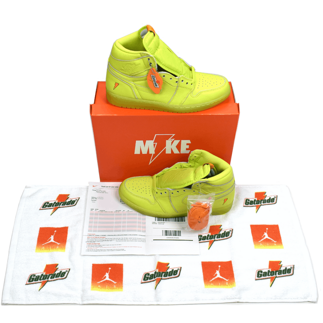 Gatorade Jordan Brand Nike Air Jordan 1 Retro Hi OG Gatorade Lemon Lime Neon Yellow TOP DRWR