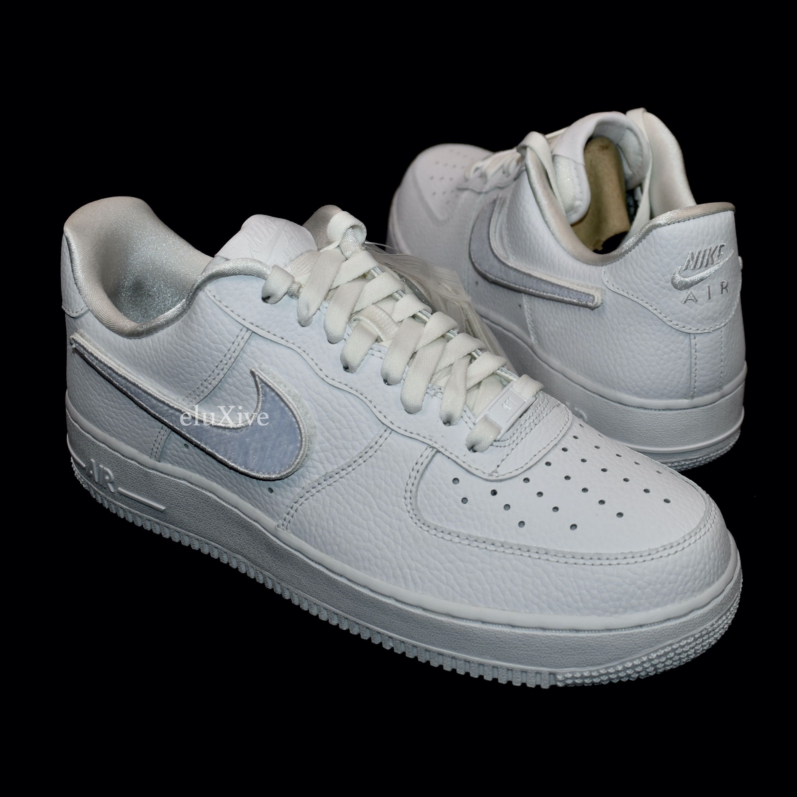 Nike Air Force 1 100 Velcro Swoosh Pebbled Leather White TOP DRWR