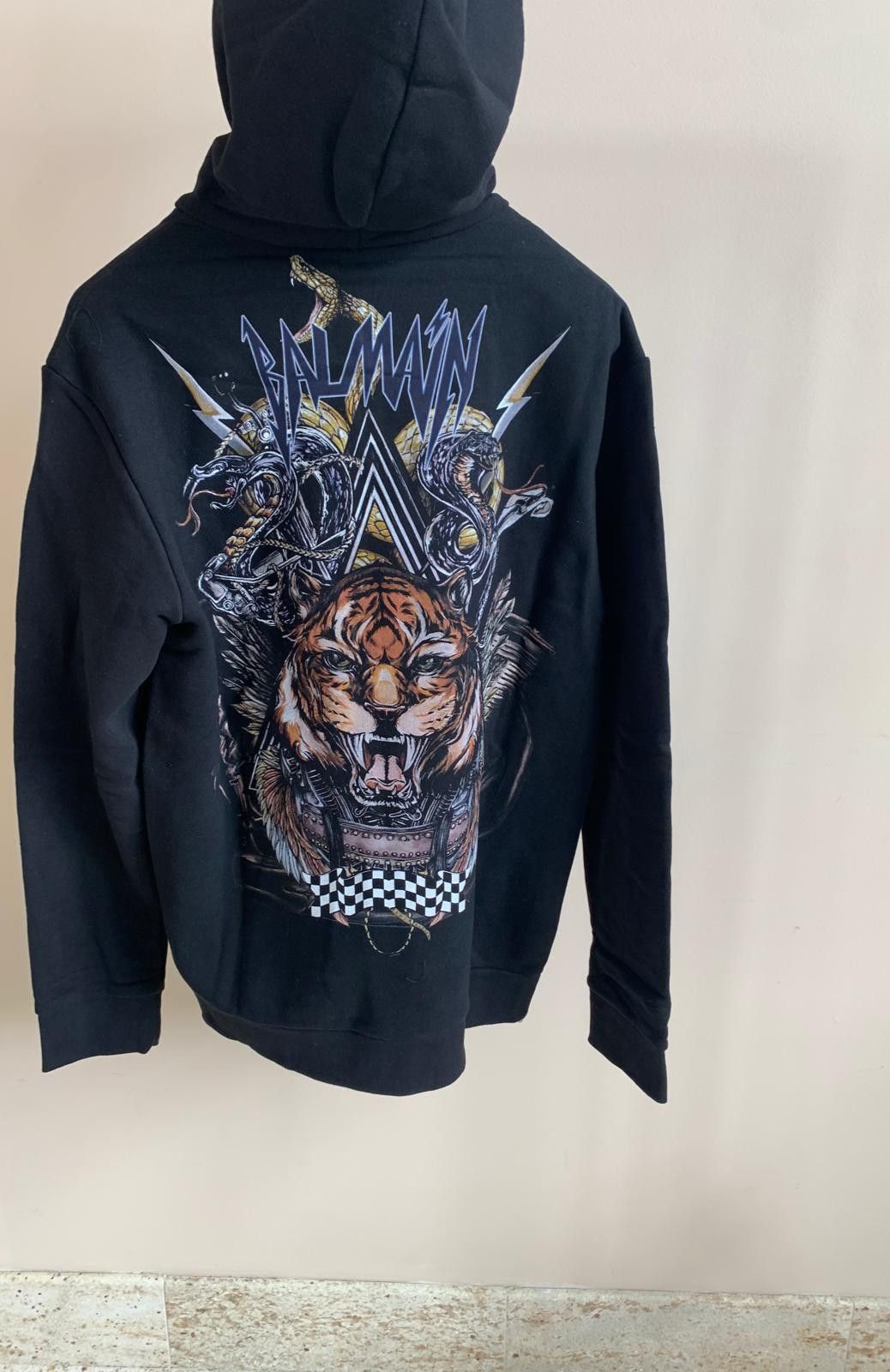 Balmain hoodie zip clearance