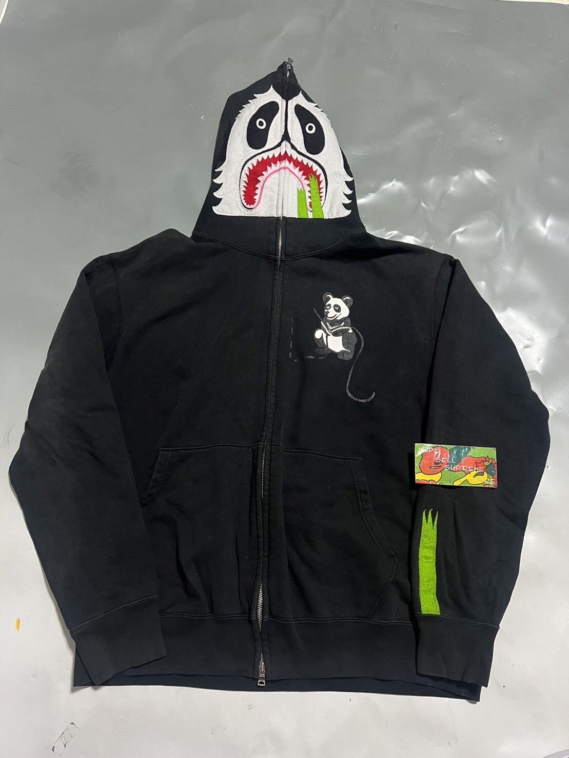 BAPE PANDA full zip hoodie black TOP DRWR