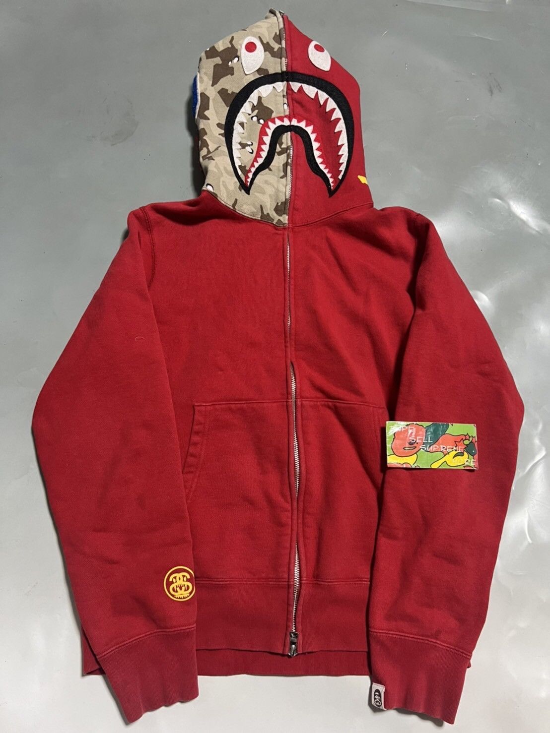 Bape x stussy hoodie hotsell