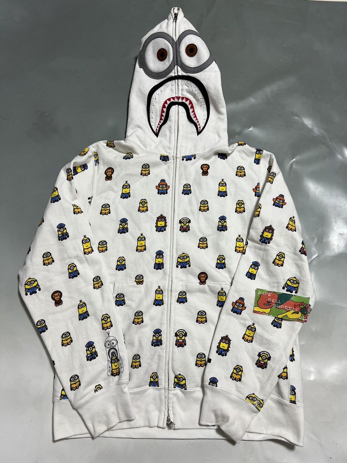 Bape hoodie white sale
