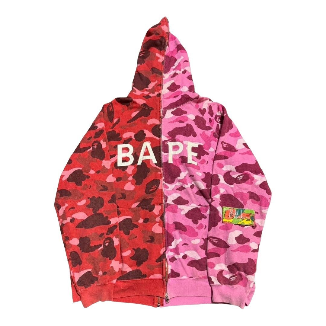 Deals Red and Pink Bape Hoodie