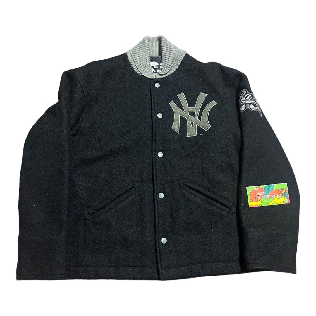 Bape Neighborhood Bape Neighborhood Wool Varsity Jacket Black Black M