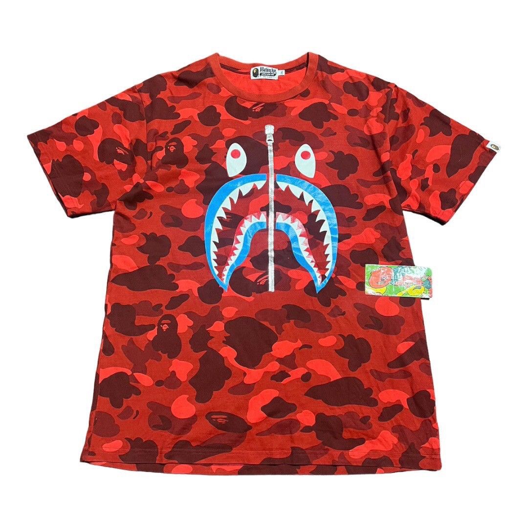 Bape red camo t shirt best sale