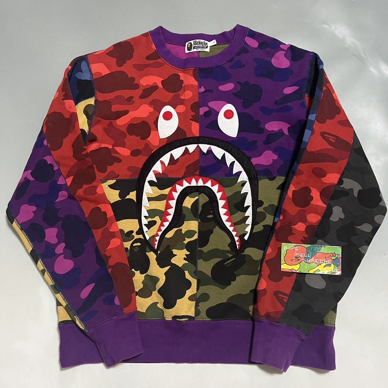 Bape mix camo shark tee best sale