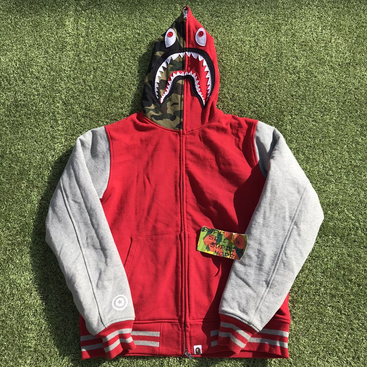 BAPE Shark Full Zip varsity Jacket TOP DRWR