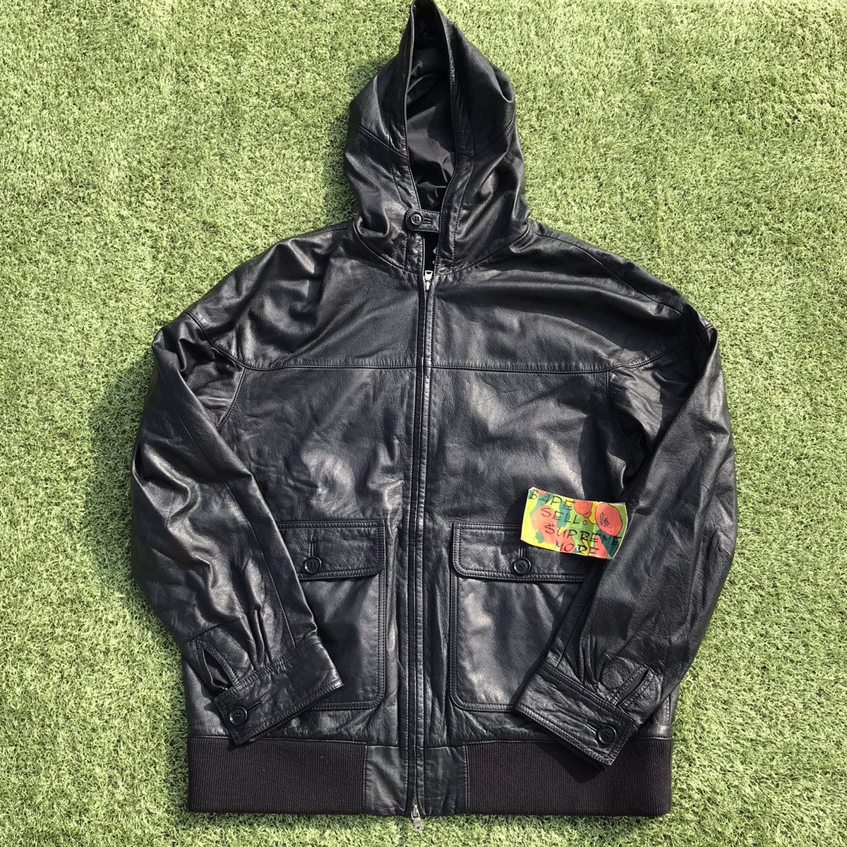 Bape leather hoodie best sale