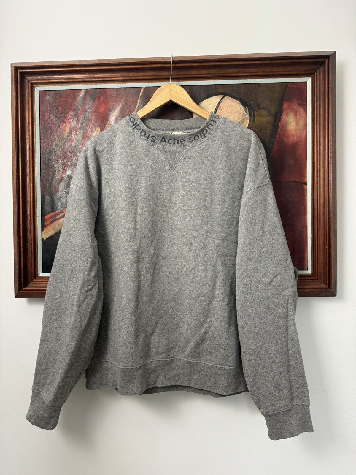 Acne Studios Rare Streetwear Acne Studios Flogho Crewneck Oversize Boxy Fit Designer TOP DRWR