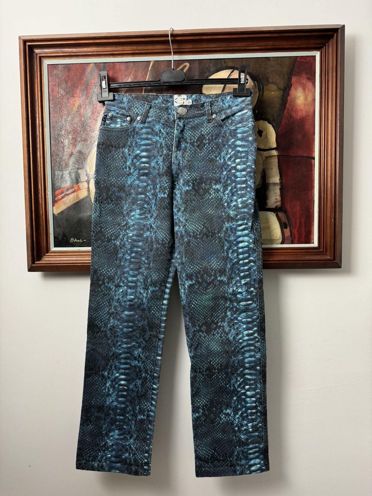 Just Cavalli Roberto Cavalli Vintage Cavalli Jeans Rare Vintage 90s Snake Skin Punk Rock Pant Y2k TOP DRWR