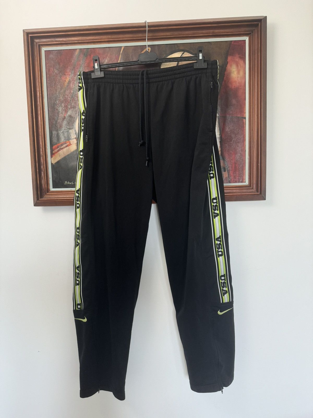 Nike Vintage 90s USA Joggers Sweatpants Track Pant Black TOP DRWR