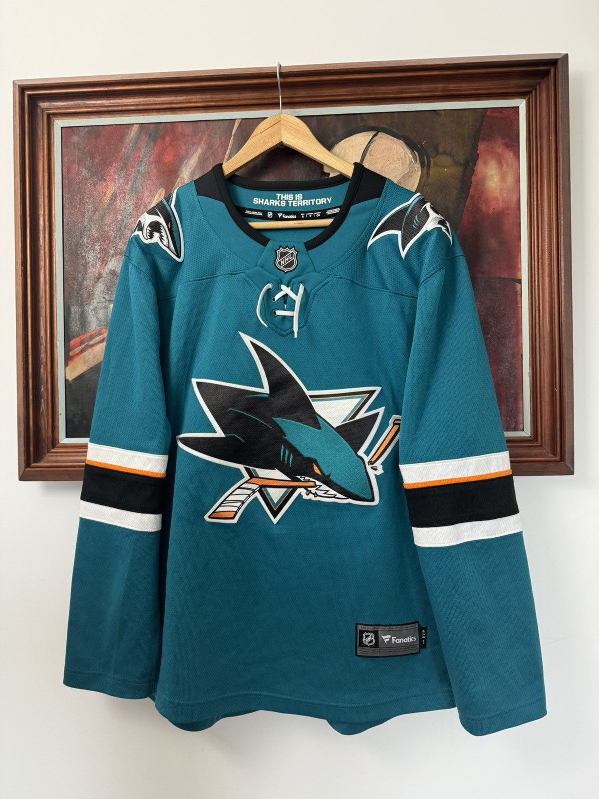 Vintage San Jose Shark NHL factory Size Small Blue Hockey Jersey