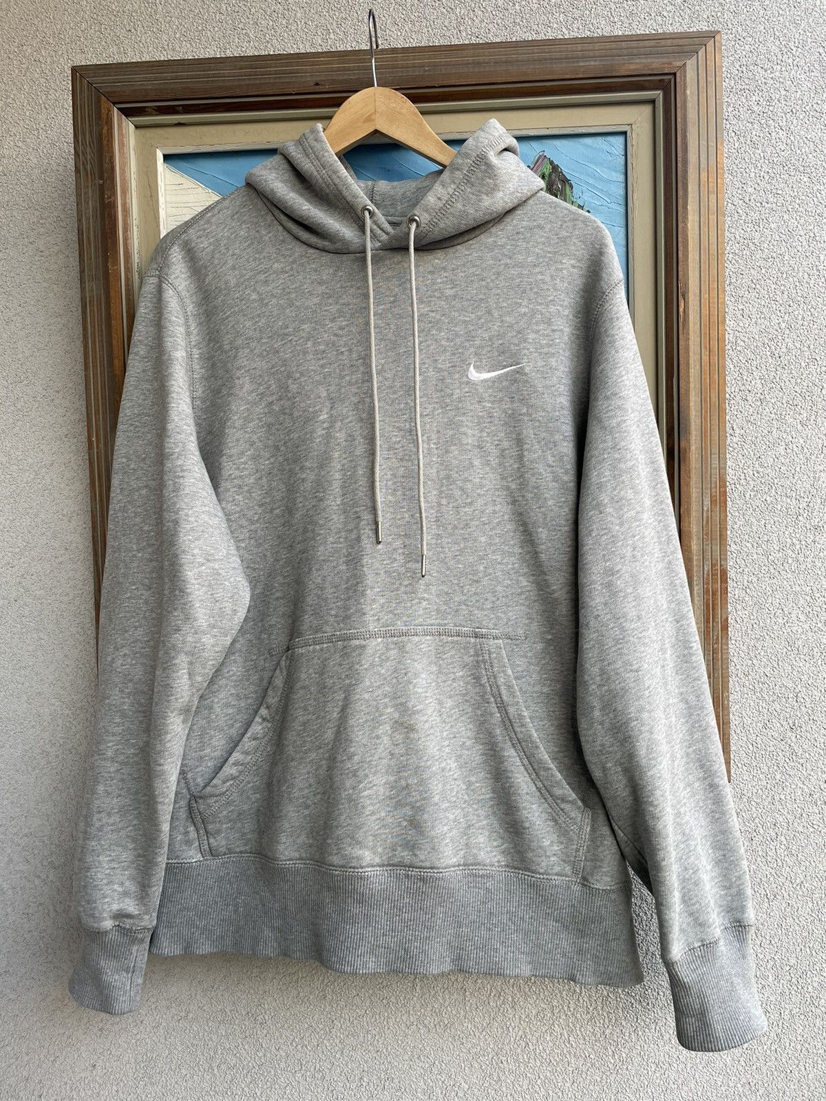 Nike mini swoosh hoodie grey sale