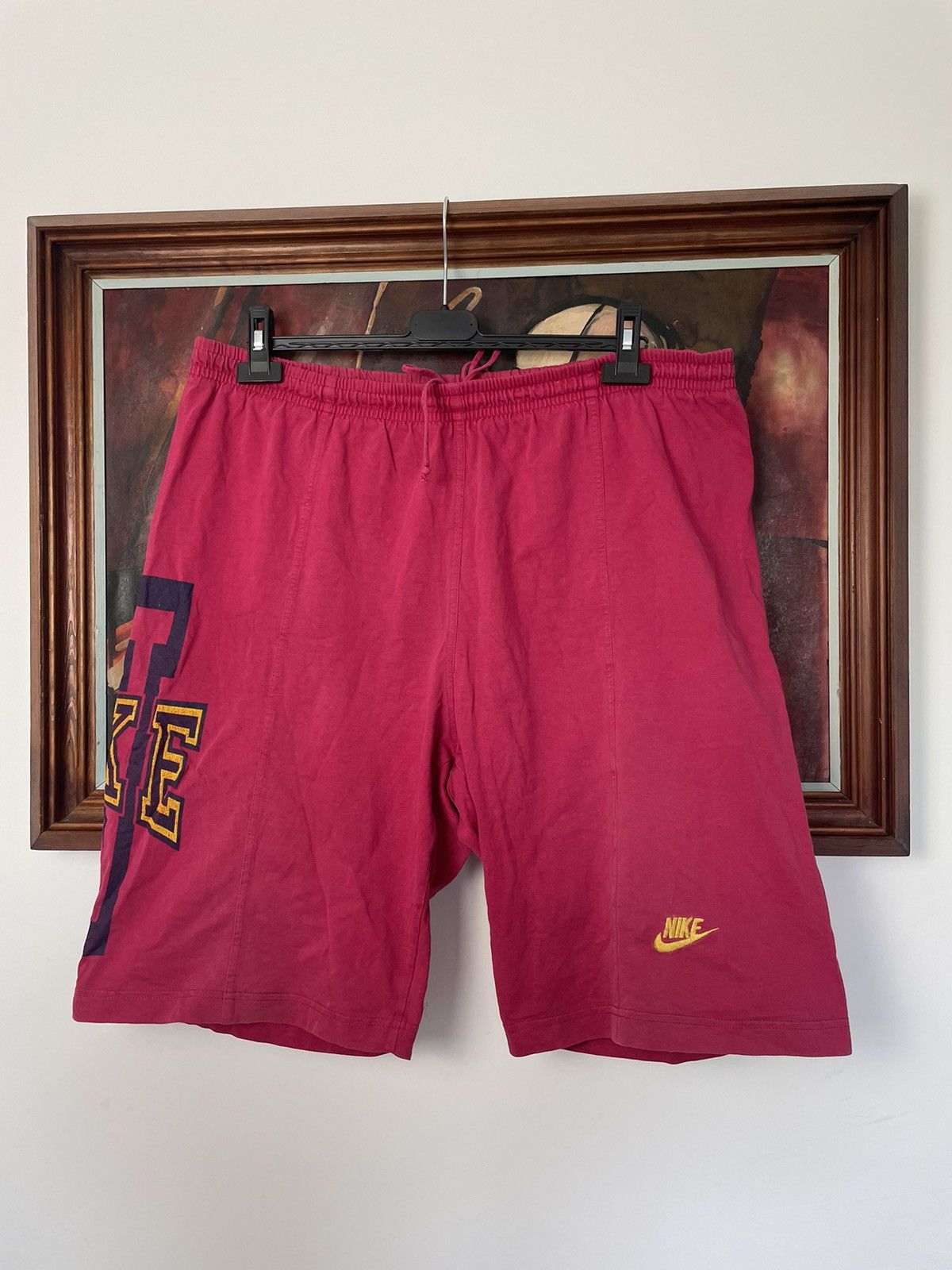 Vintage 90s Big Spellout Logo Nike Shorts Streetwear Swoosh TOP DRWR