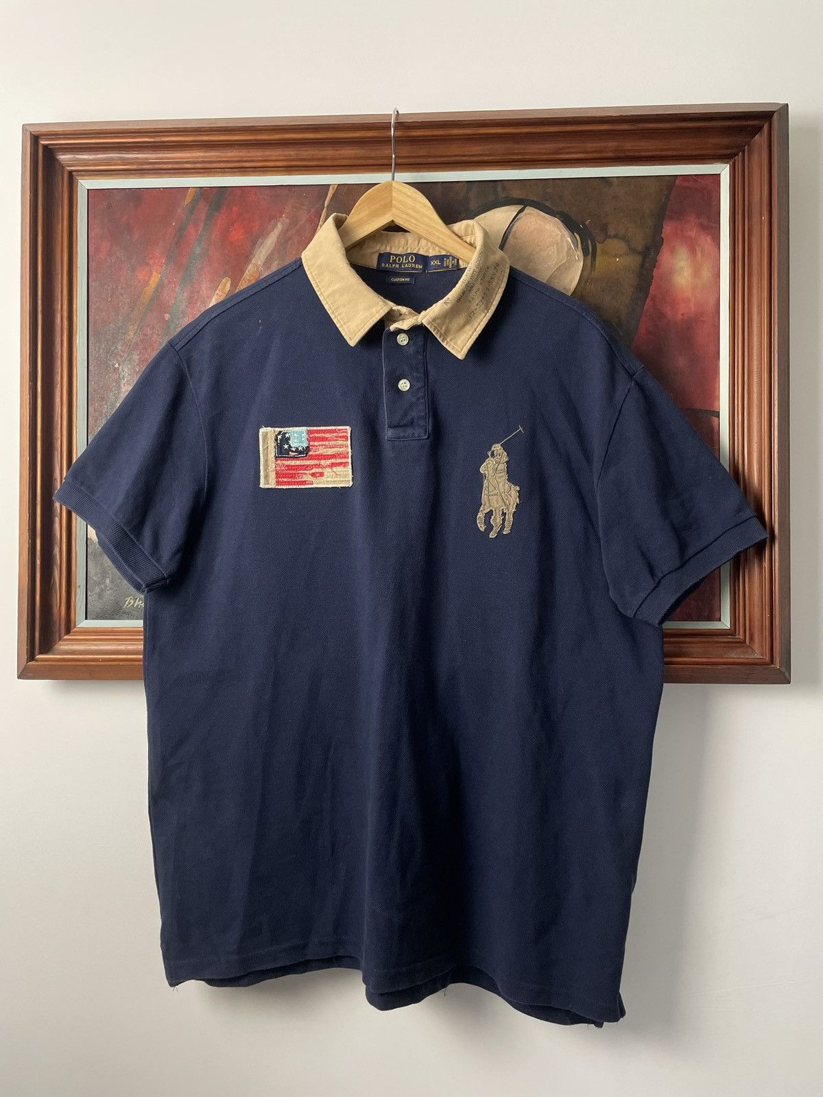 Vintage Polo Ralph Lauren United States USA Flag Shirt Casual Rare TOP DRWR