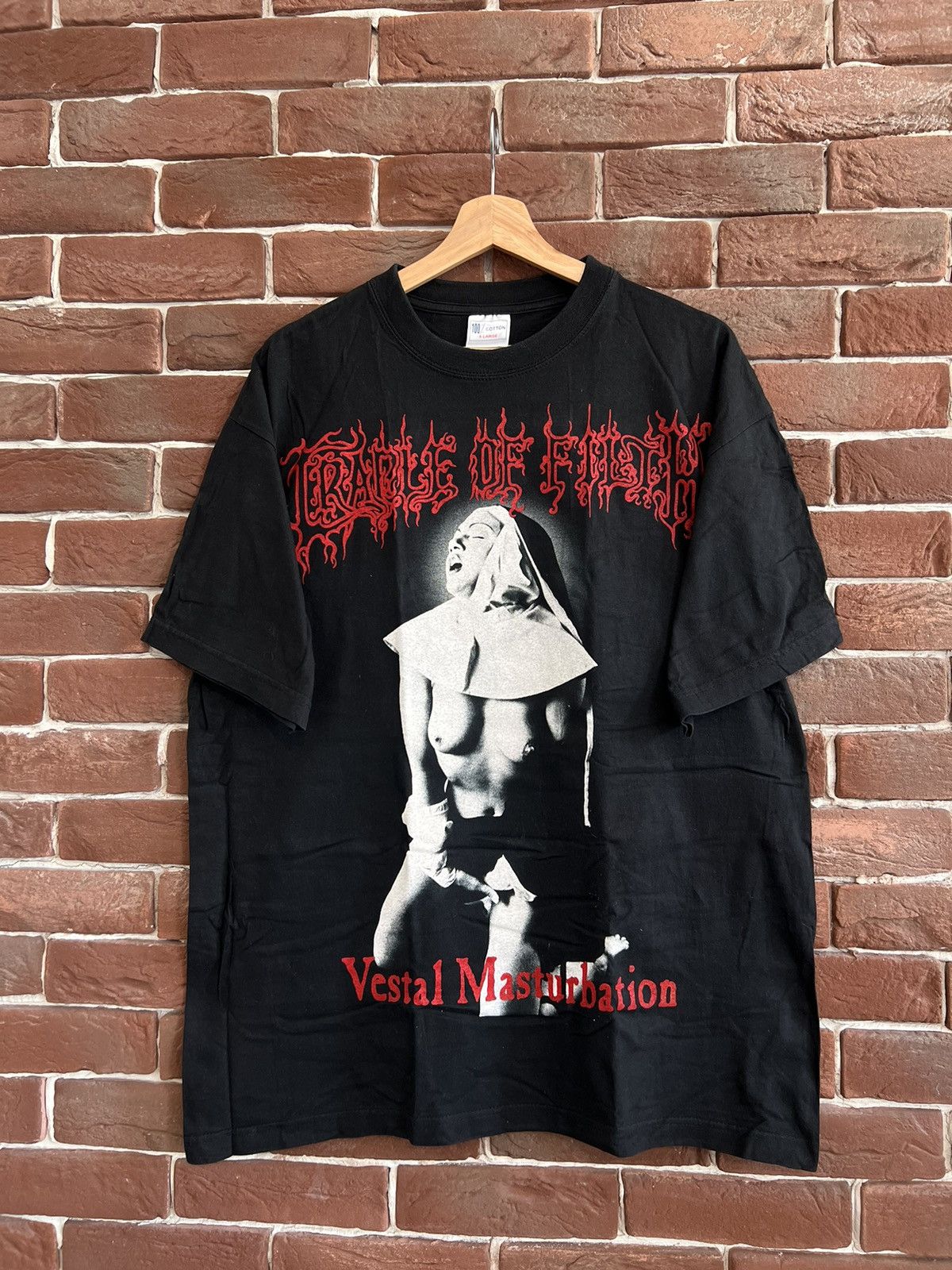 Band Tees Rock Band Vintage Rare Vintage 90s Cradle Of Filth Vestal Masturbation T shirt TOP DRWR